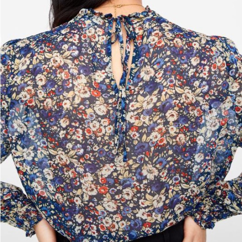 Zara Flower Patterned Blouse - Picture 3 of 5